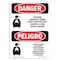 Signmission Safety Sign, OSHA Danger, 14" Height, Rigid Plastic, Contains Asbestos Fibers Spanish OS-DS-P-1014-VS-1102 - alternate 1